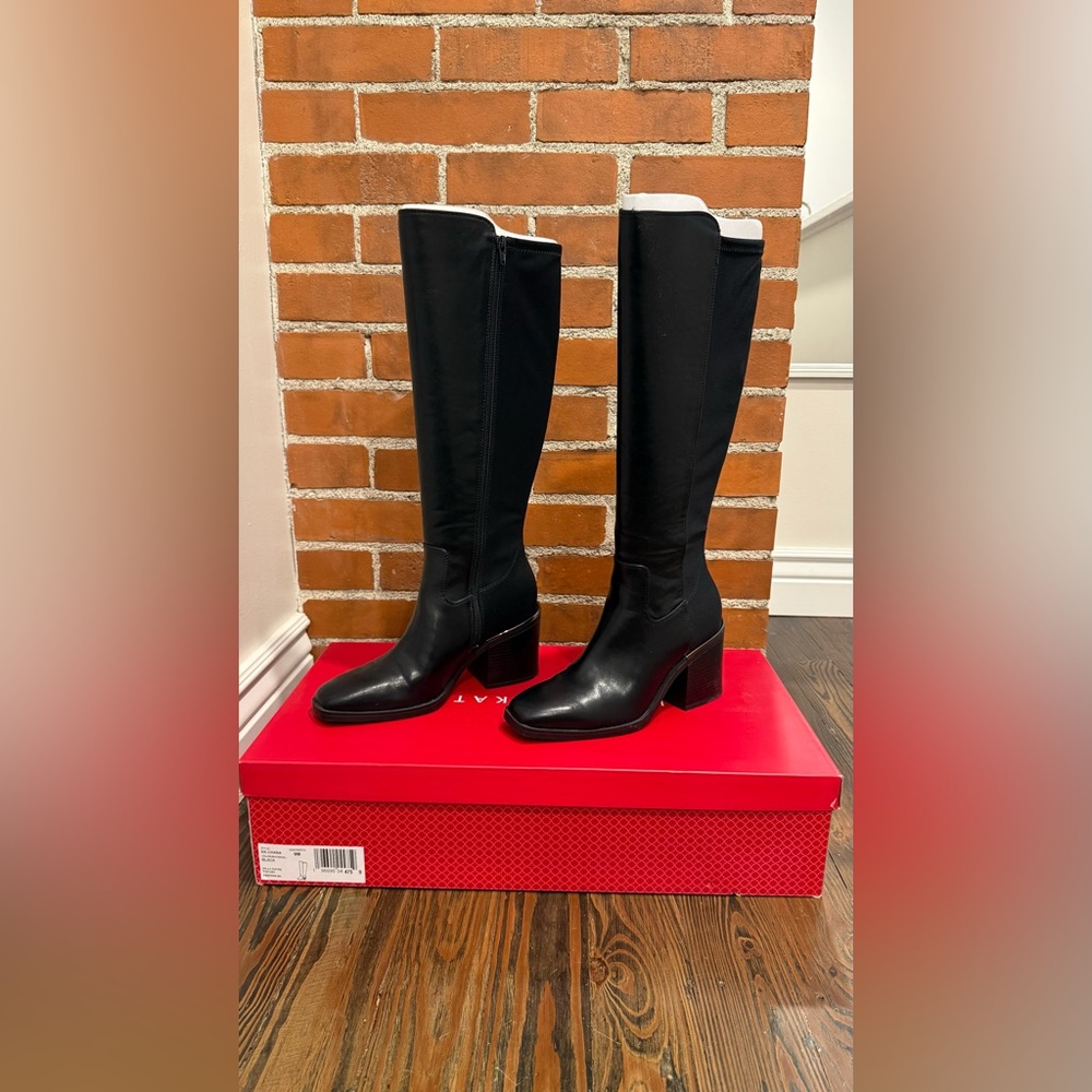 NWB Kelly & Katie Chana 50/50 Knee High Black Side Zip Boot Size 9 M